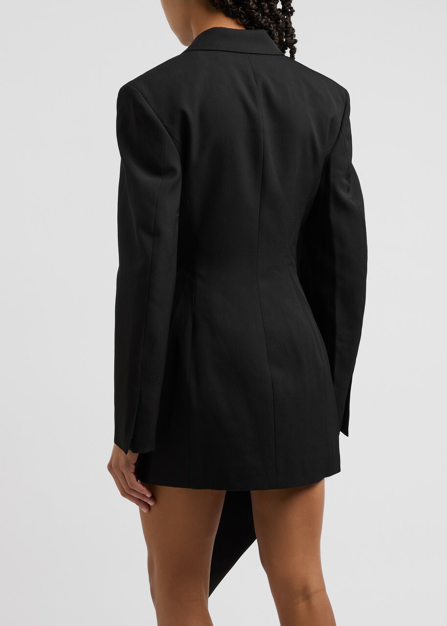Alexander Wang Asymmetric Wool Blazer Mini Dress Black
