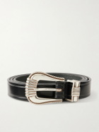 Monitaly - 2.5cm Leather Belt - Black