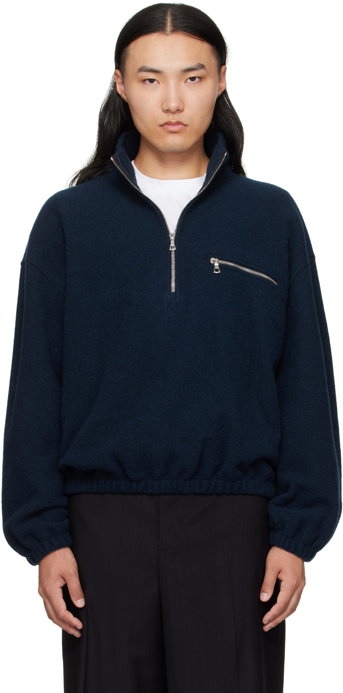 RIER half zip fleece ネイビー RIER | Fleeces