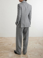 TOM FORD - Sequin-Detailed Houndstooth Wool-Blend Suit Jacket - Black