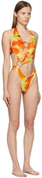 Louisa Ballou Orange & Yellow Sex Wax One-Piece Swimsuit