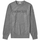 Moncler Men's Embroidered Logo Sweater in Grey