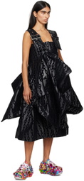 Comme des Garçons Black Gathered Faux-Leather Midi Dress