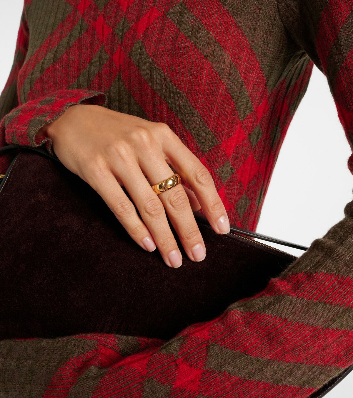 Burberry Shield Segment gold-plated sterling silver ring