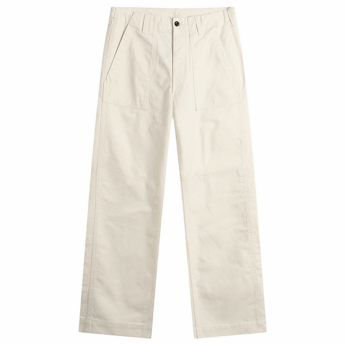Drake's Men's Twill Fatigue Trousers in Ecru