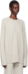 Lauren Manoogian Gray Oversize Crewneck Sweater