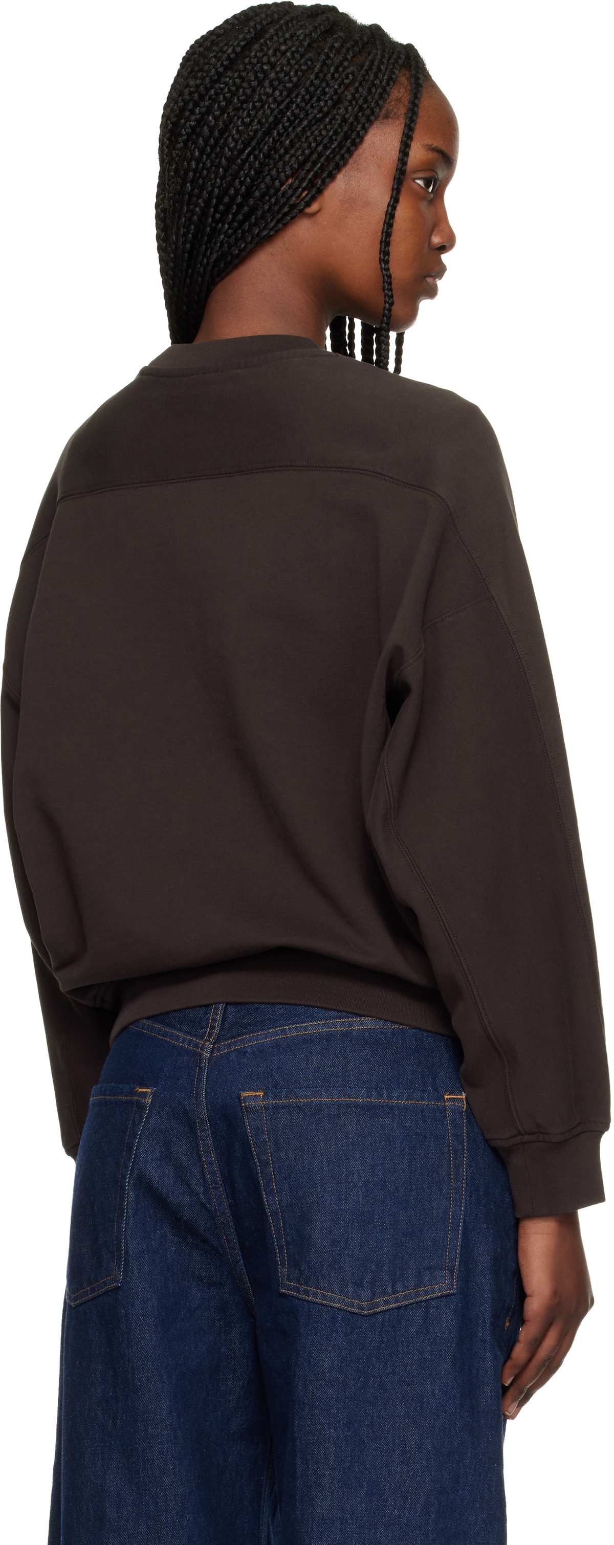 Maison Kitsuné Brown Baby Fox Open Pocket Sweatshirt