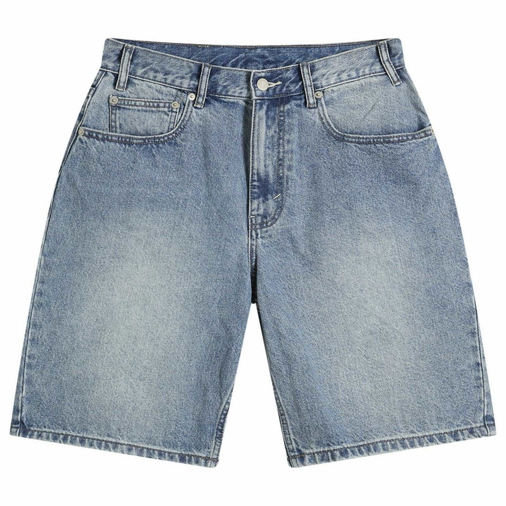Photo: thisisneverthat Men's Relaxed Denim Shorts in Washed Blue