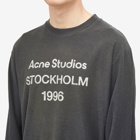 Acne Studios Men's Edden 1996 Logo Long Sleeve T-Shirt in Faded Black