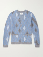NN07 - Chris 60077 Argyle-Jacquard Cardigan - Blue