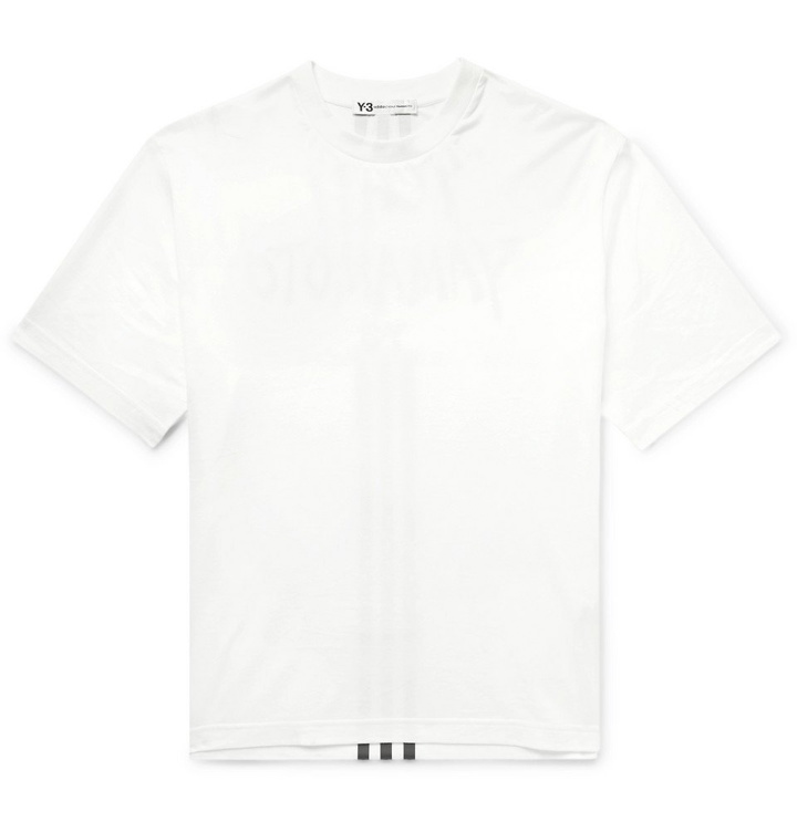Photo: Y-3 - Logo-Print Cotton-Jersey T-Shirt - Men - White