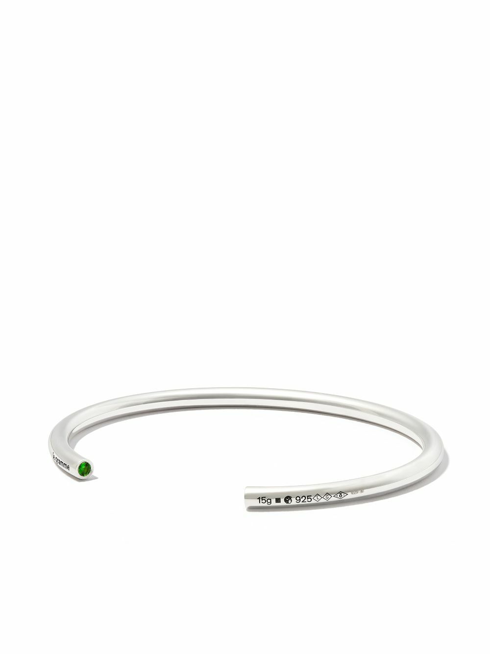 Le Gramme Sterling Silver Le 15g Polished Tsavorite Bangle