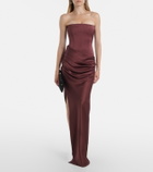 Alex Perry Draped crêpe satin corset gown