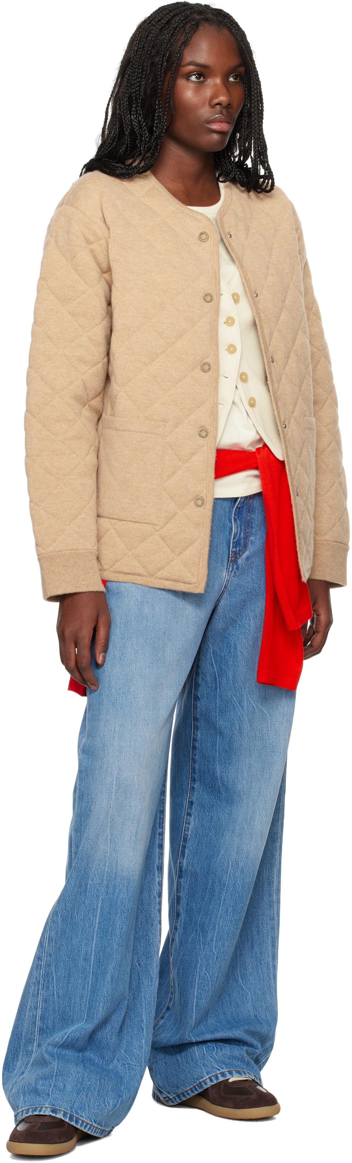 Guest in Residence Beige Quilted Liner Jacket