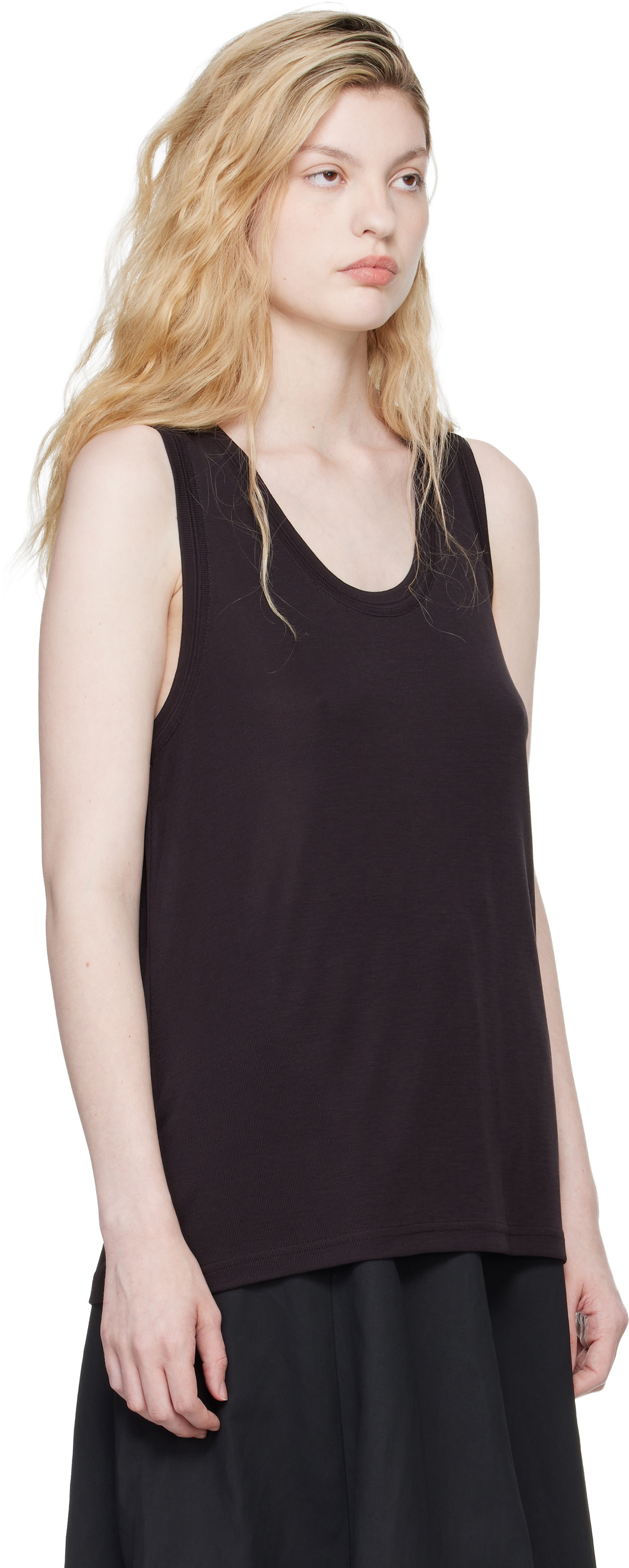 Studio Nicholson Burgundy Votan Jersey Tank Top