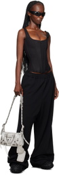 Balenciaga Black Scalloped Trim Tank Top