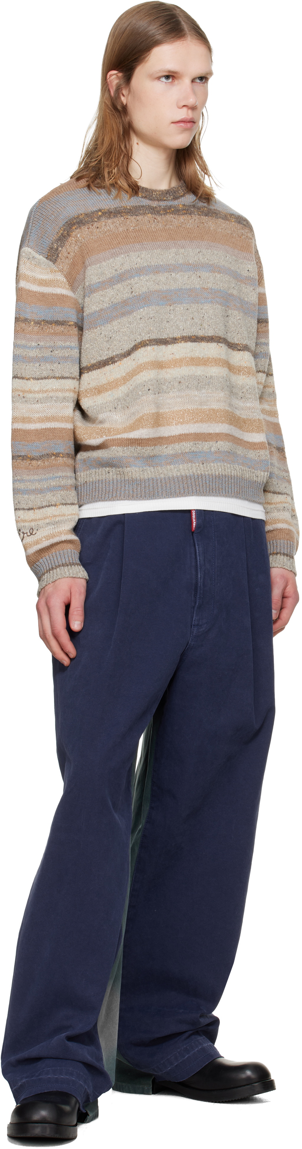 Dsquared2 Blue Re-Worked Colorblock Easy Zoot Trousers