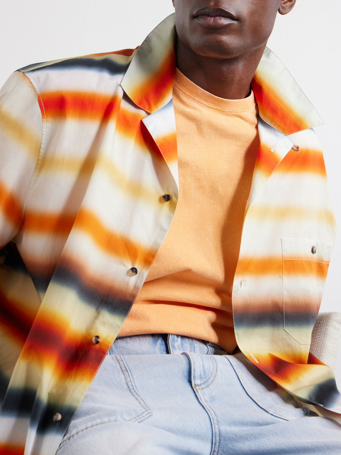LOEWE - Paula's Ibiza Convertible-Collar Logo-Embroidered Striped Cotton-Poplin Shirt - Multi