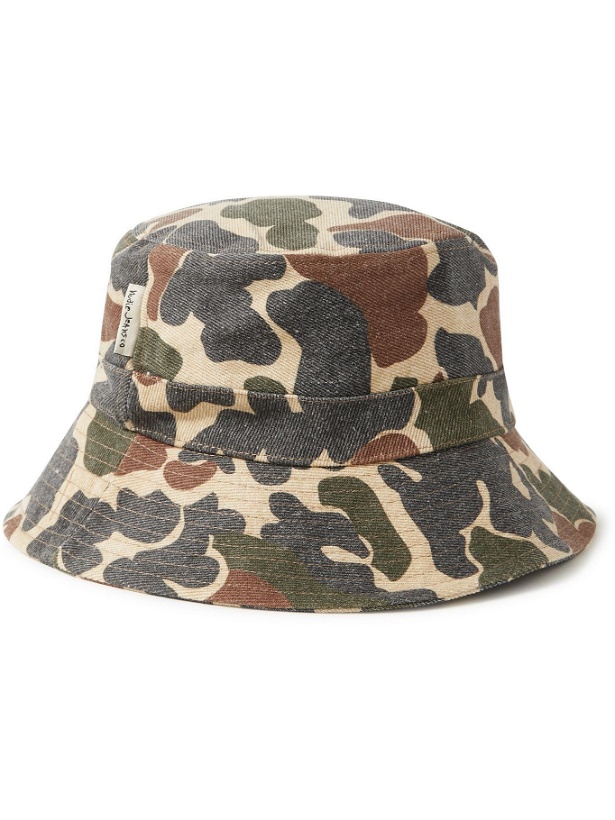 Photo: NUDIE JEANS - Martinsson Camouflage-Print Organic Cotton-Twill Bucket Hat