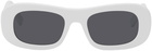 Salvatore Ferragamo White Round Sunglasses