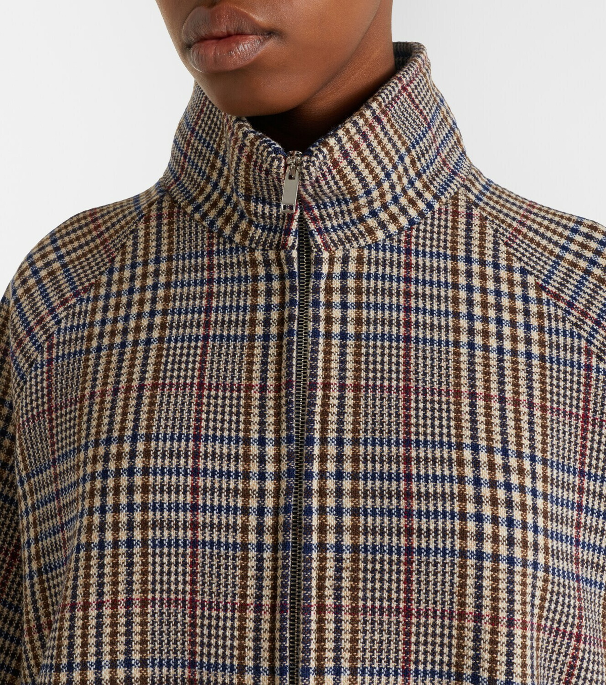 The Frankie Shop Baxter checked wool-blend blouson jacket