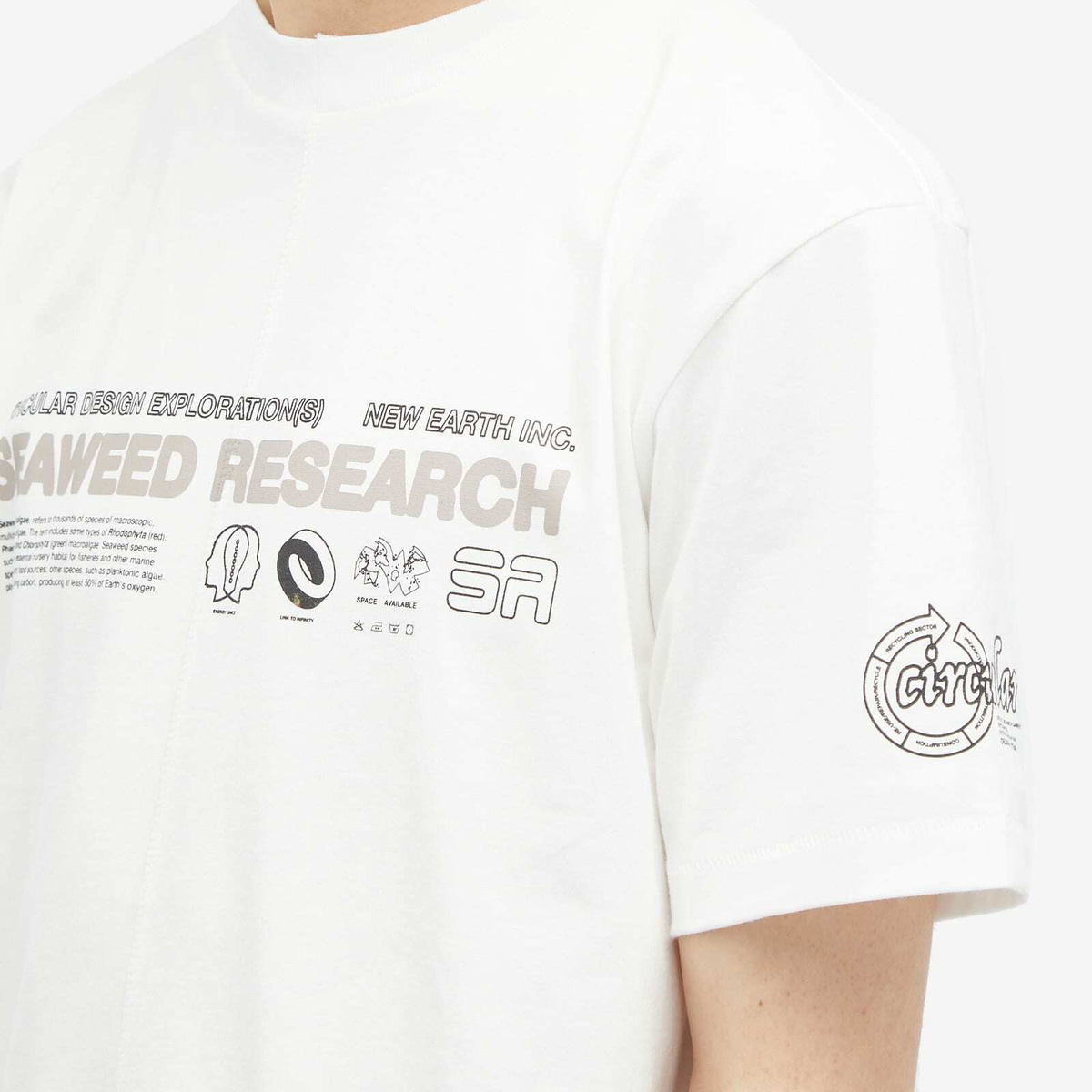 Space Available Men's Seaweed Research T-Shirt in Off White