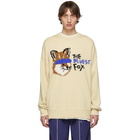 Maison Kitsune Beige ADER Error Edition Bluest Fox Knit Sweater