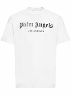 PALM ANGELS - Rhinestone Logo Cotton Jersey T-shirt