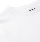 Fendi - Slim-Fit Logo-Flocked Cotton-Jersey T-Shirt - White