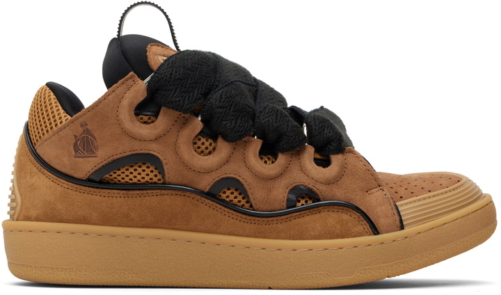 Lanvin Tan Leather Curb Sneakers Lanvin display picture 3