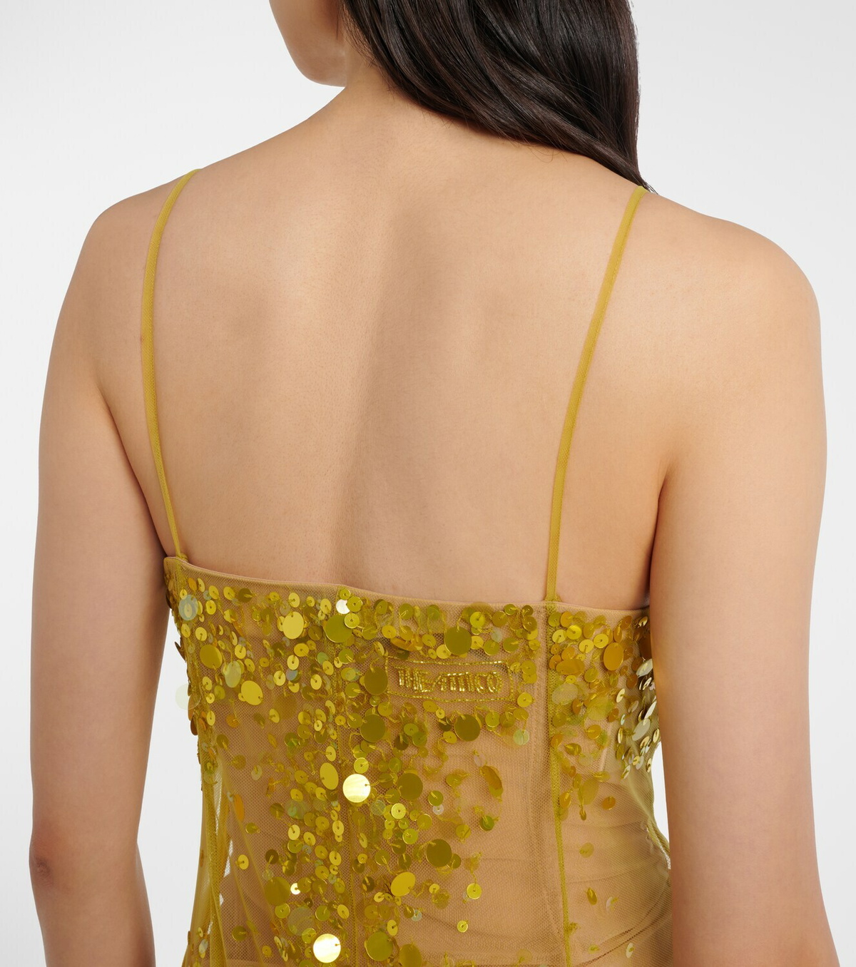 The Attico Sequined sheer mesh gown