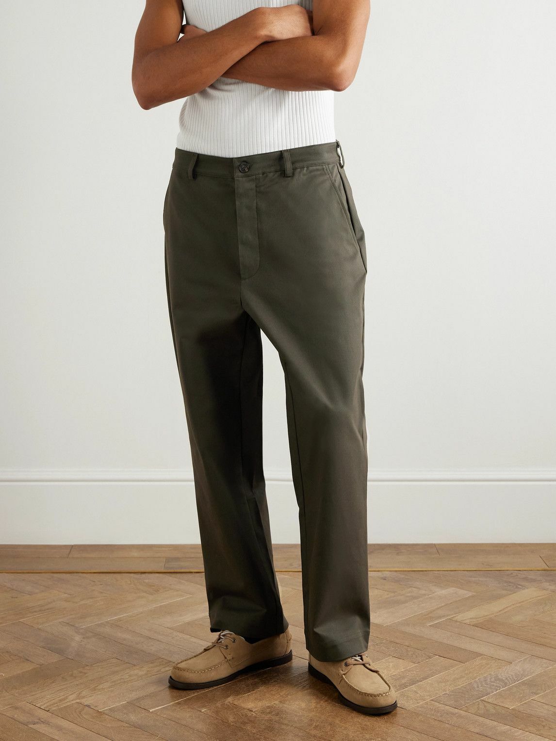 Ghiaia Cashmere - Straight-Leg Cotton Chinos - Green