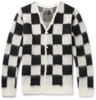 Needles - Checkerboard Mohair-Blend Cardigan - White