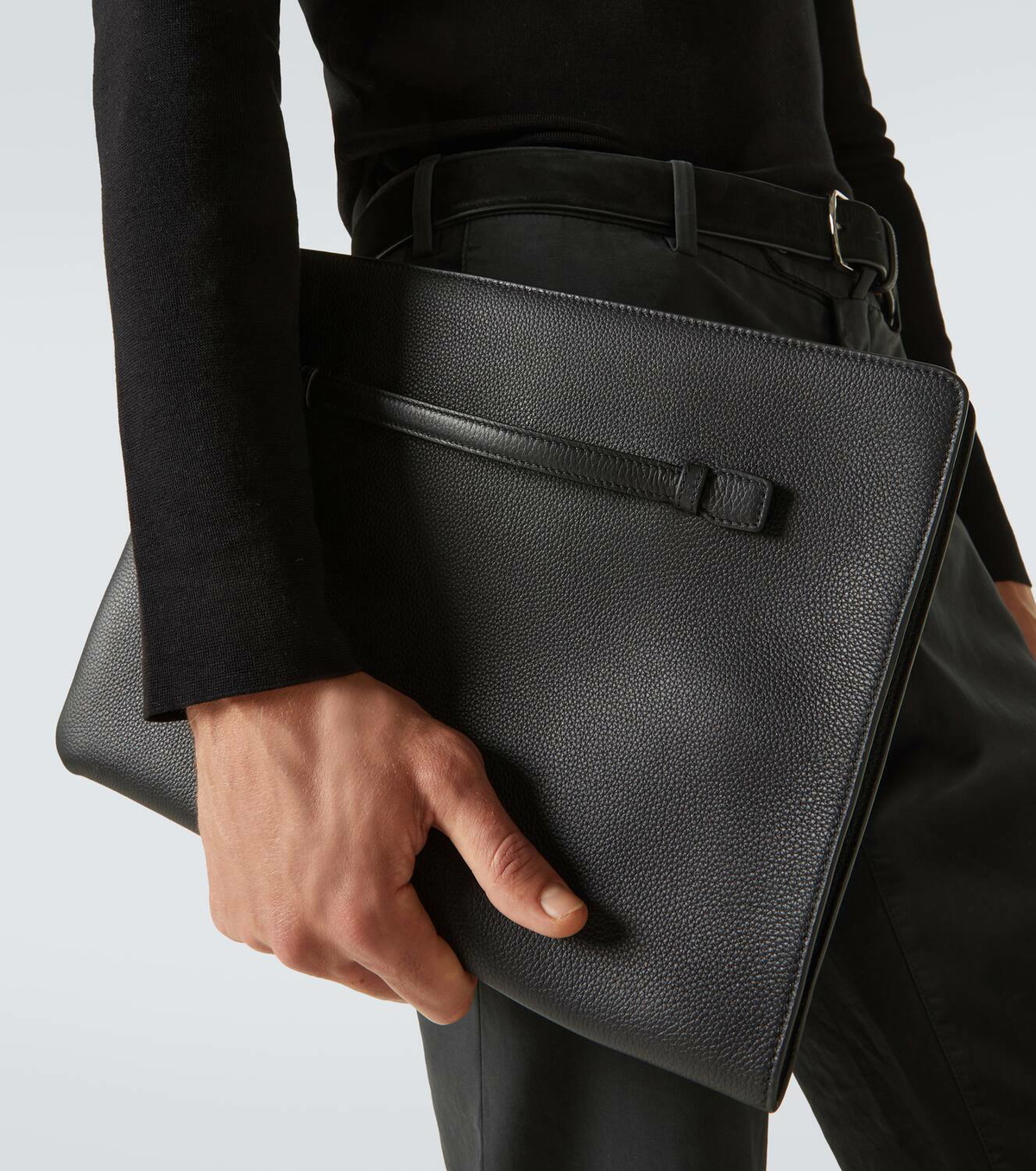 Loro Piana Extra A4 leather pouch