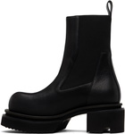 Rick Owens Black Temple Beatle Bogun Chelsea Boots