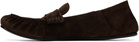 Acne Studios Brown Suede Saddle Loafers