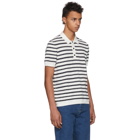 Burberry White and Black Striped Polo