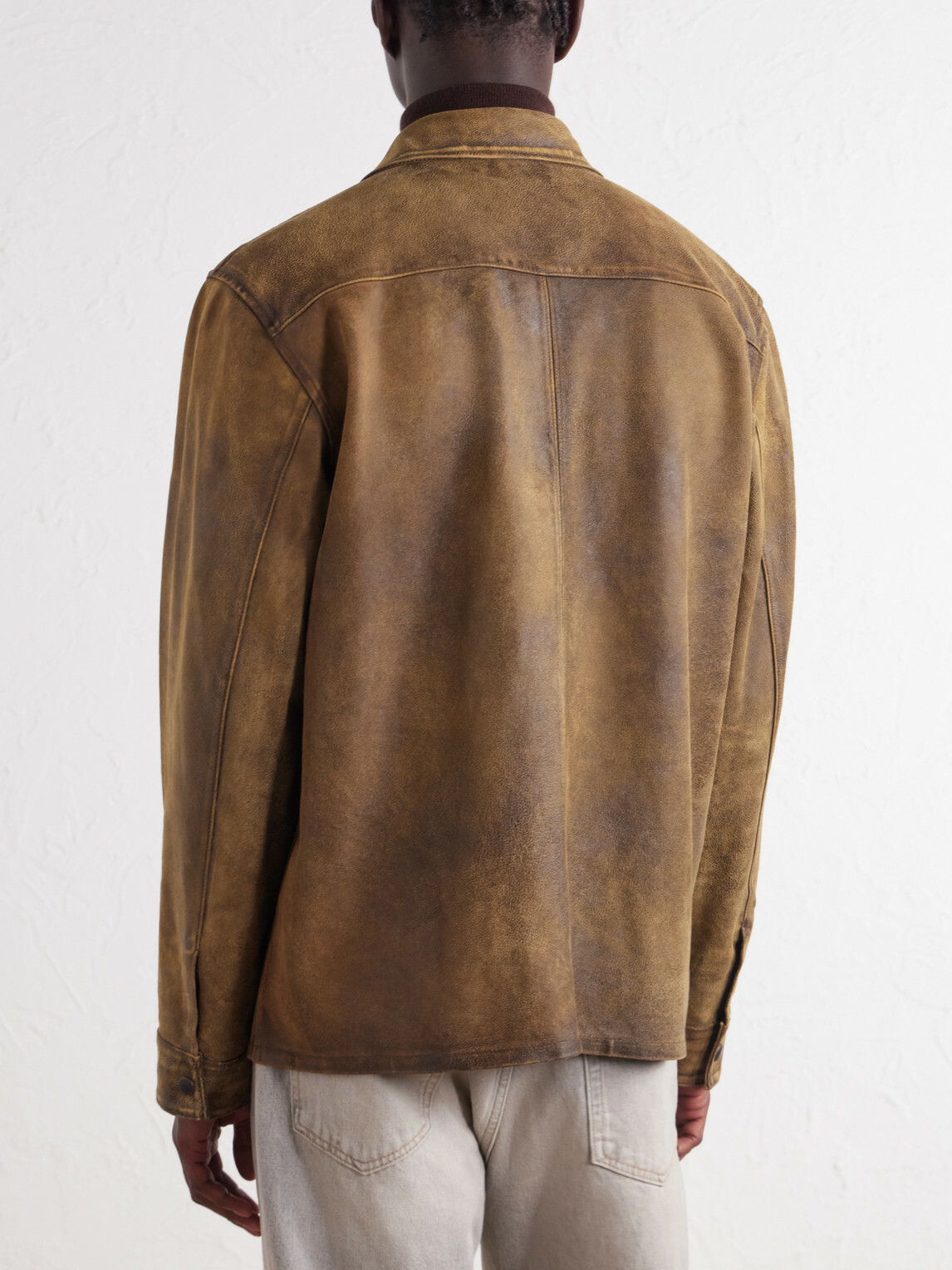 RRL - Distressed Leather Jacket - Brown