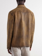 RRL - Distressed Leather Jacket - Brown