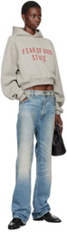 Fear of God ESSENTIALS Gray Cropped Hoodie