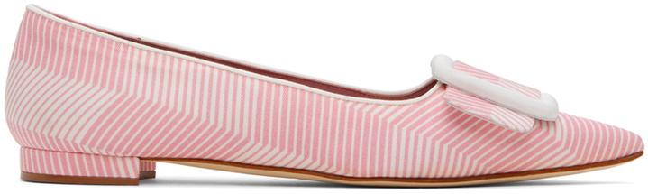 Photo: Manolo Blahnik Pink & White Maysale Ballerina Flats