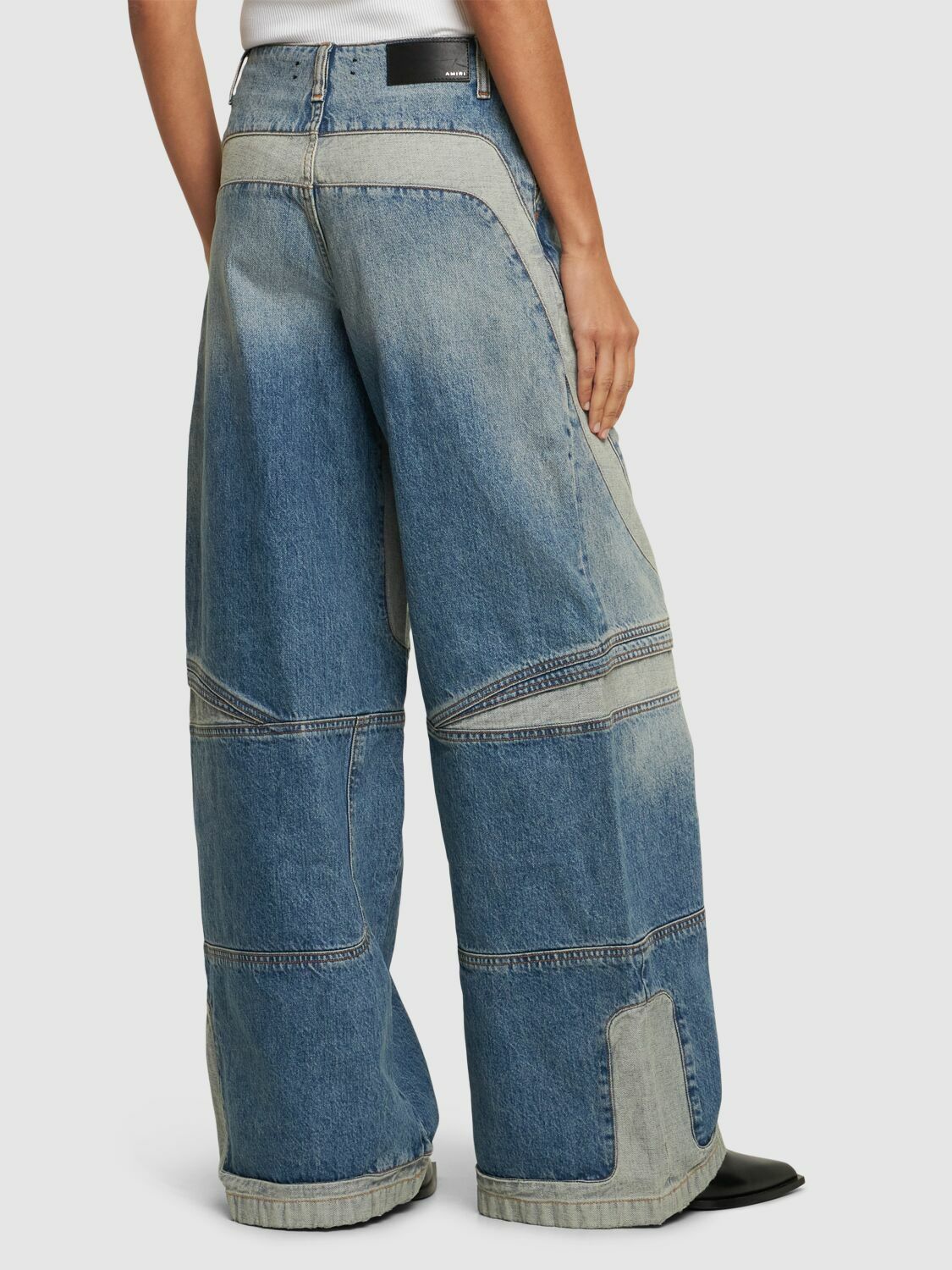 デニム・ジーパン AMIRI Women Denim Pants AWDNGG1005 CLASSICMID BLUE AMIRI wide-leg Jeans | Blue | FARFETCH