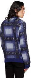 AMIRI Blue Plaid Sweater