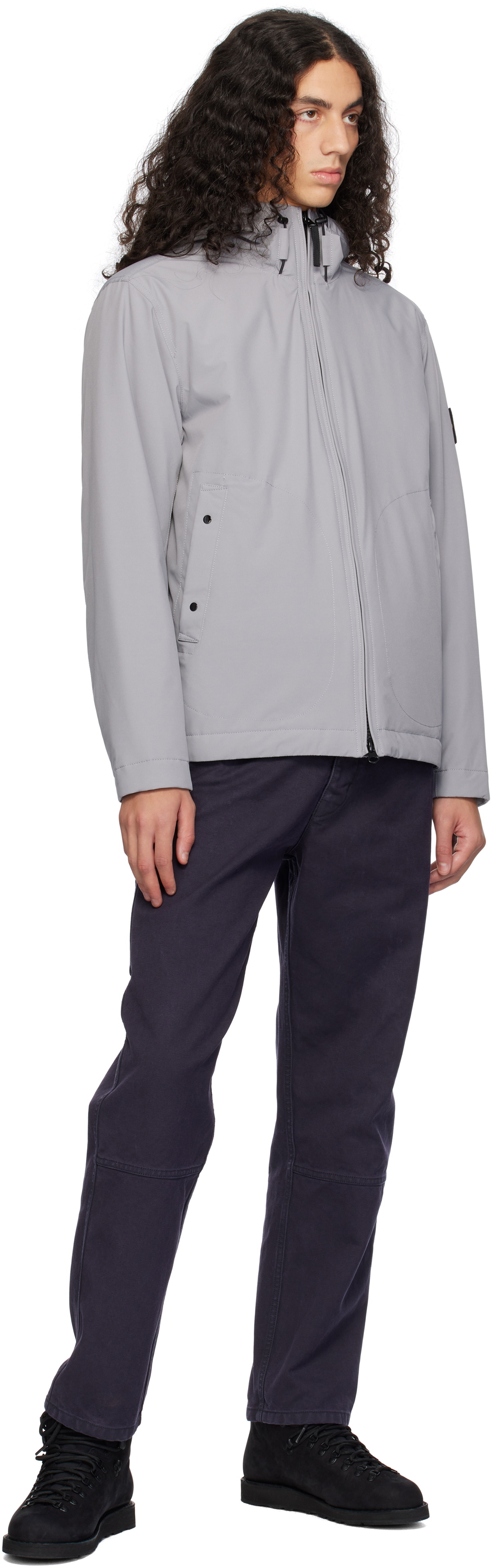 Stone Island Gray 40627 Soft Shell-R PrimaLoft Insulated Jacket 