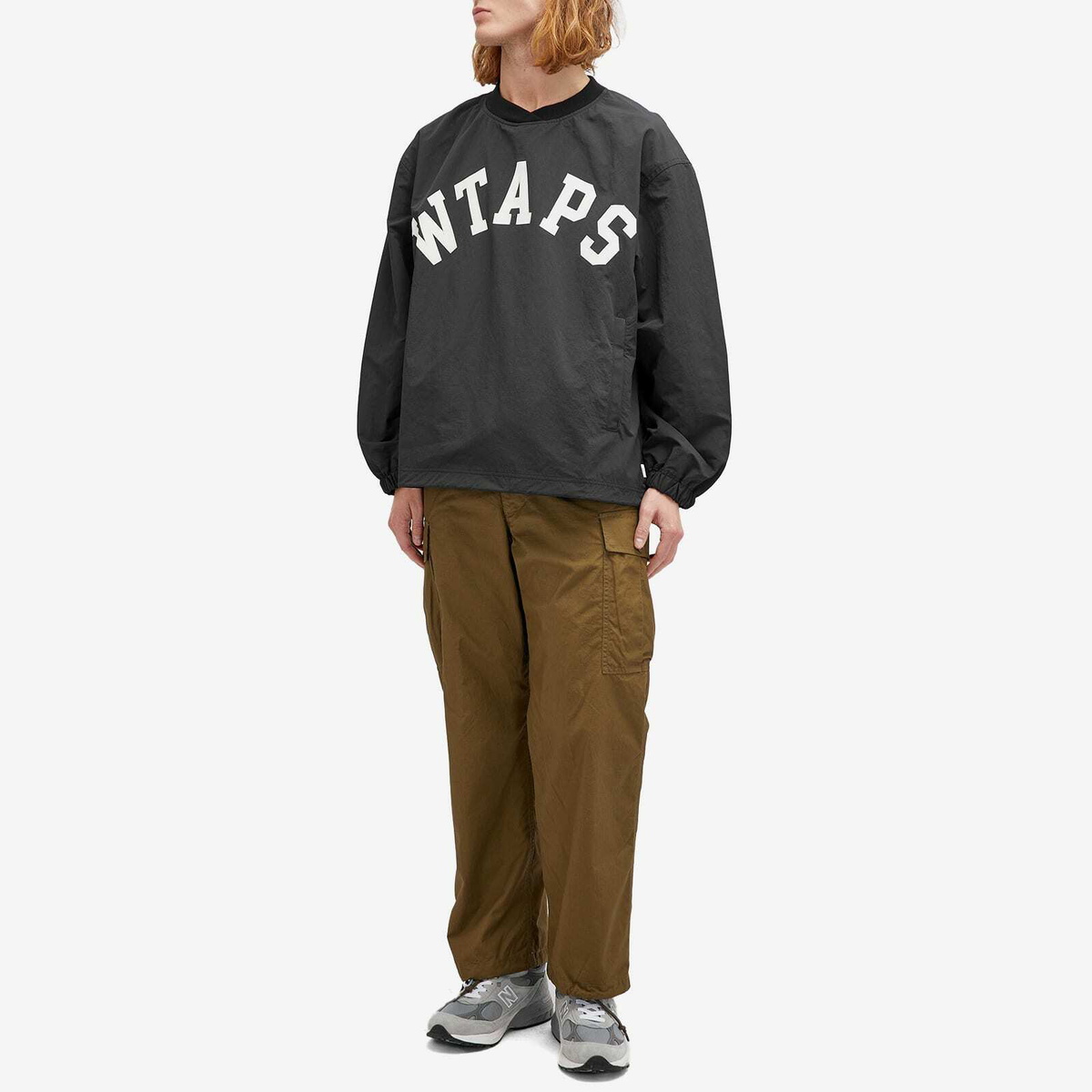 WTAPS Men's 03 Logo Applique Pullover Track Top in Black WTAPS