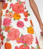 La DoubleJ A-Long floral cotton midi skirt