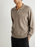 ATON - Wool-Blend Polo Shirt - Neutrals
