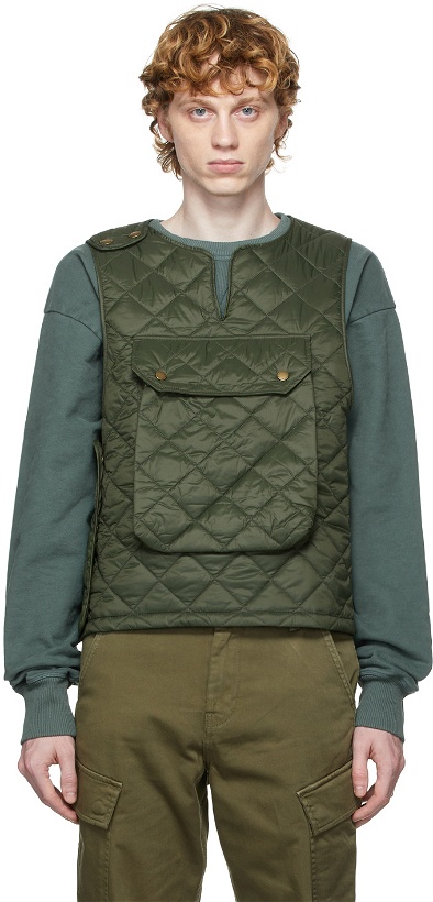 Photo: Barbour Khaki Engineered Garments Edition Quilted Pop Vest
