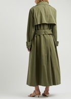 Aexae Double-breasted Cotton Trench Coat Khaki