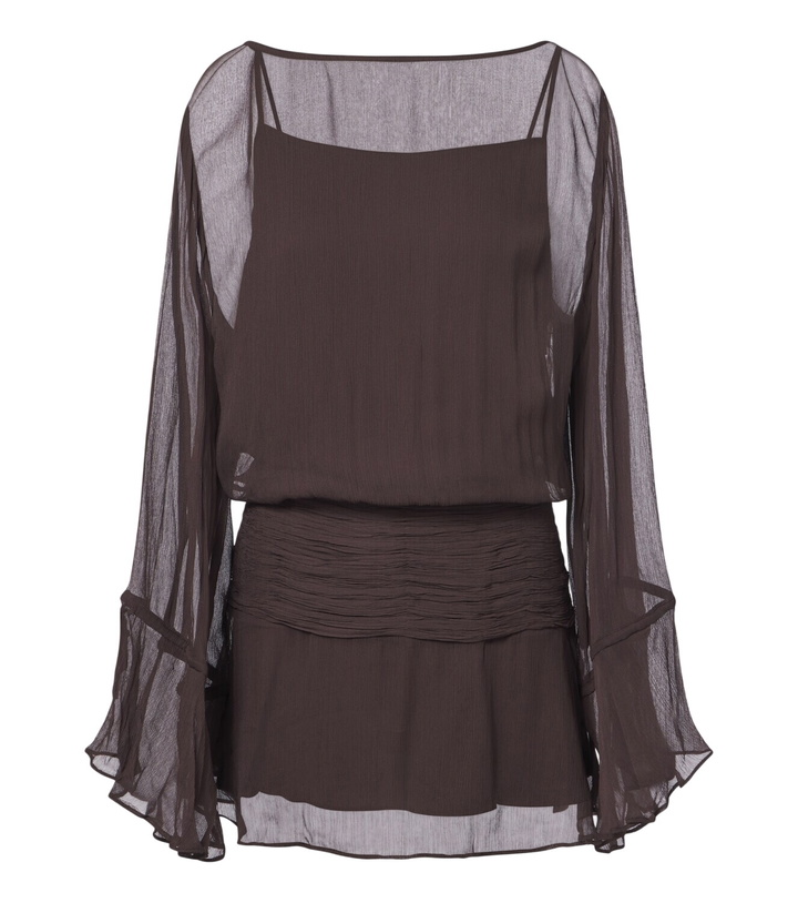 Photo: Staud Beatrix ruched chiffon minidress